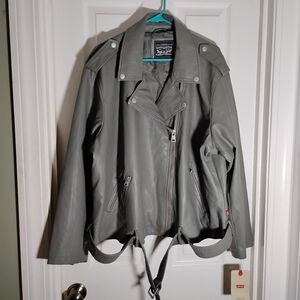 Levi's Moto Lined Jacket Sage Faux Leather 4X